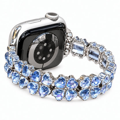 Crystal Heart Clover Rhinestone Bracelet Band for Apple Watch