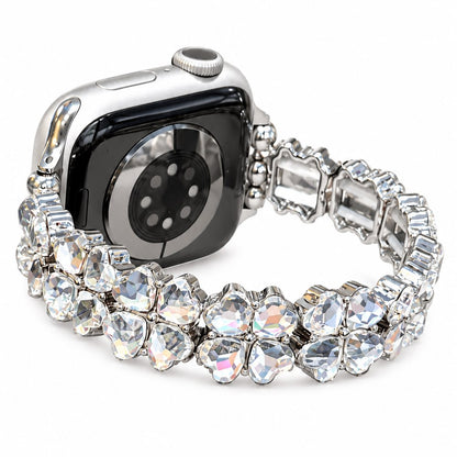 Crystal Heart Clover Rhinestone Bracelet Band for Apple Watch