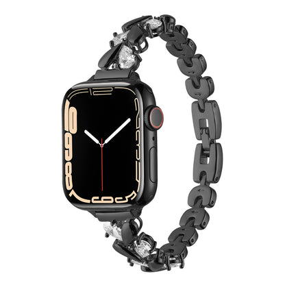 Crystal Heart Link Bracelet Band for Apple Watch