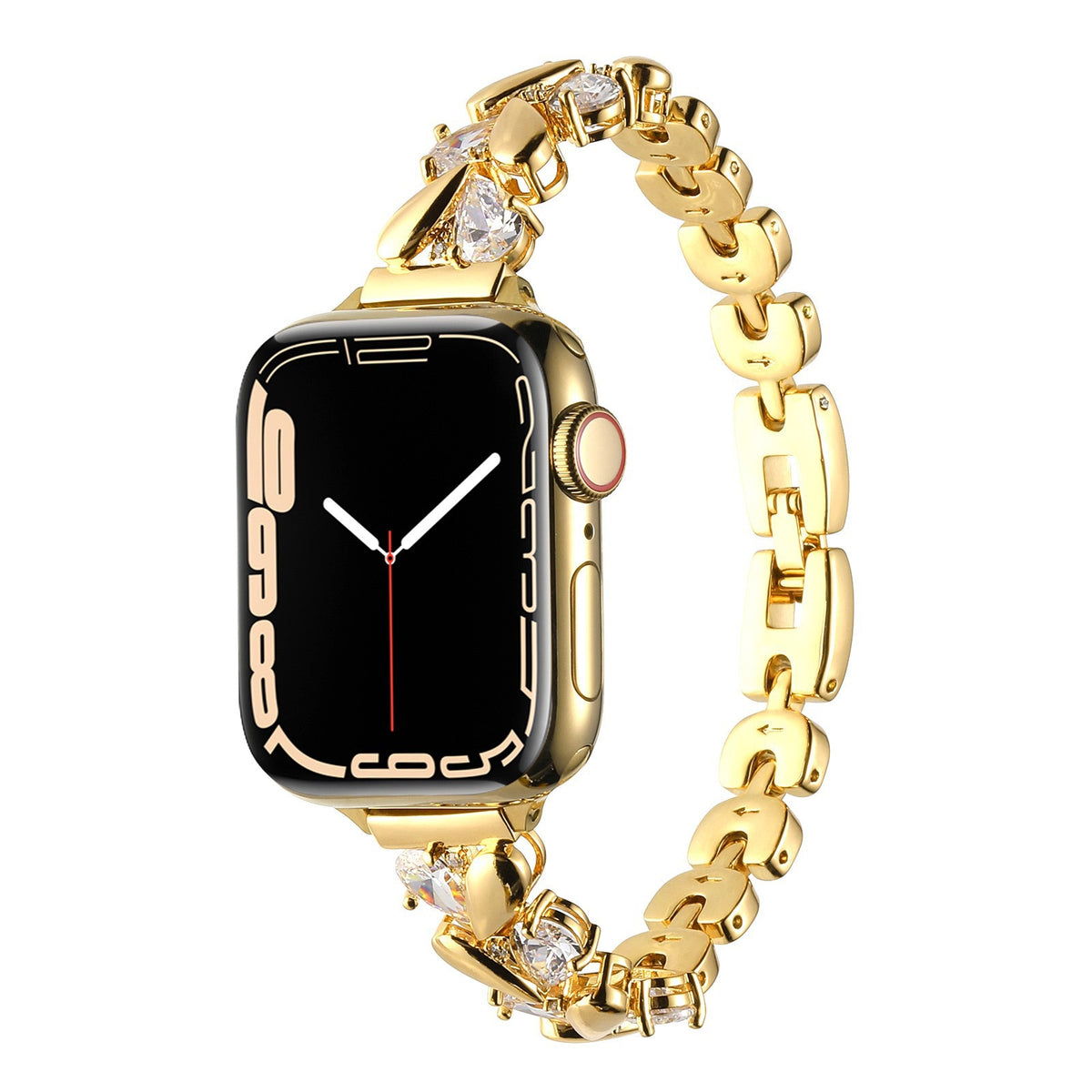 Crystal Heart Link Bracelet Band for Apple Watch