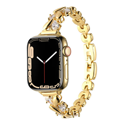 Crystal Heart Link Bracelet Band for Apple Watch