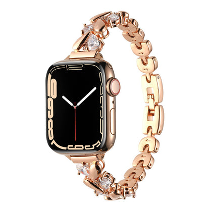 Crystal Heart Link Bracelet Band for Apple Watch