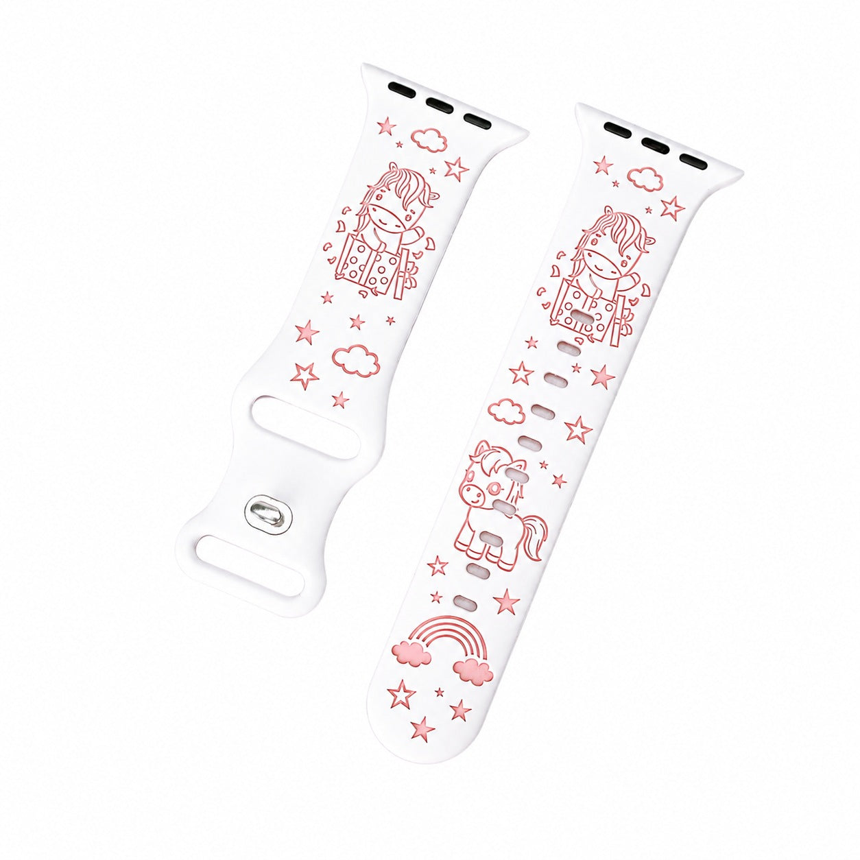 Cute Pony 3D Engraved Silicone Band for Apple Watch