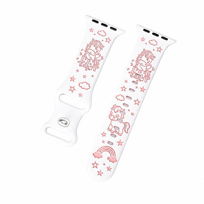 Cute Pony 3D Engraved Silicone Band for Apple Watch