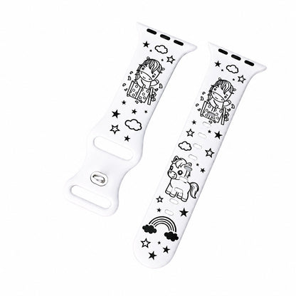 Cute Pony 3D Engraved Silicone Band for Apple Watch