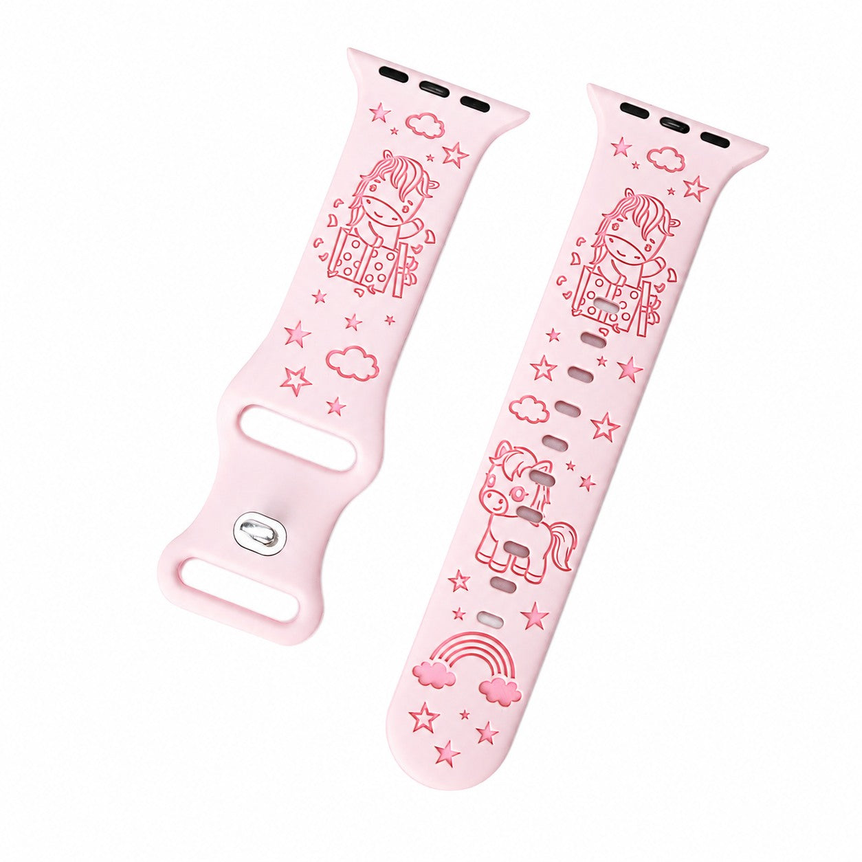 Cute Pony 3D Engraved Silicone Band for Apple Watch