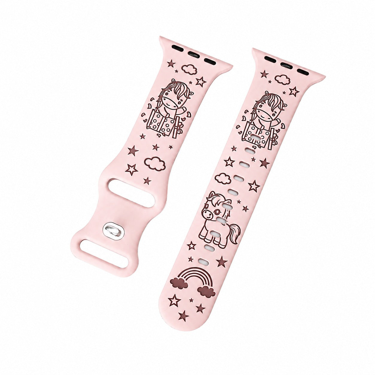 Cute Pony 3D Engraved Silicone Band for Apple Watch