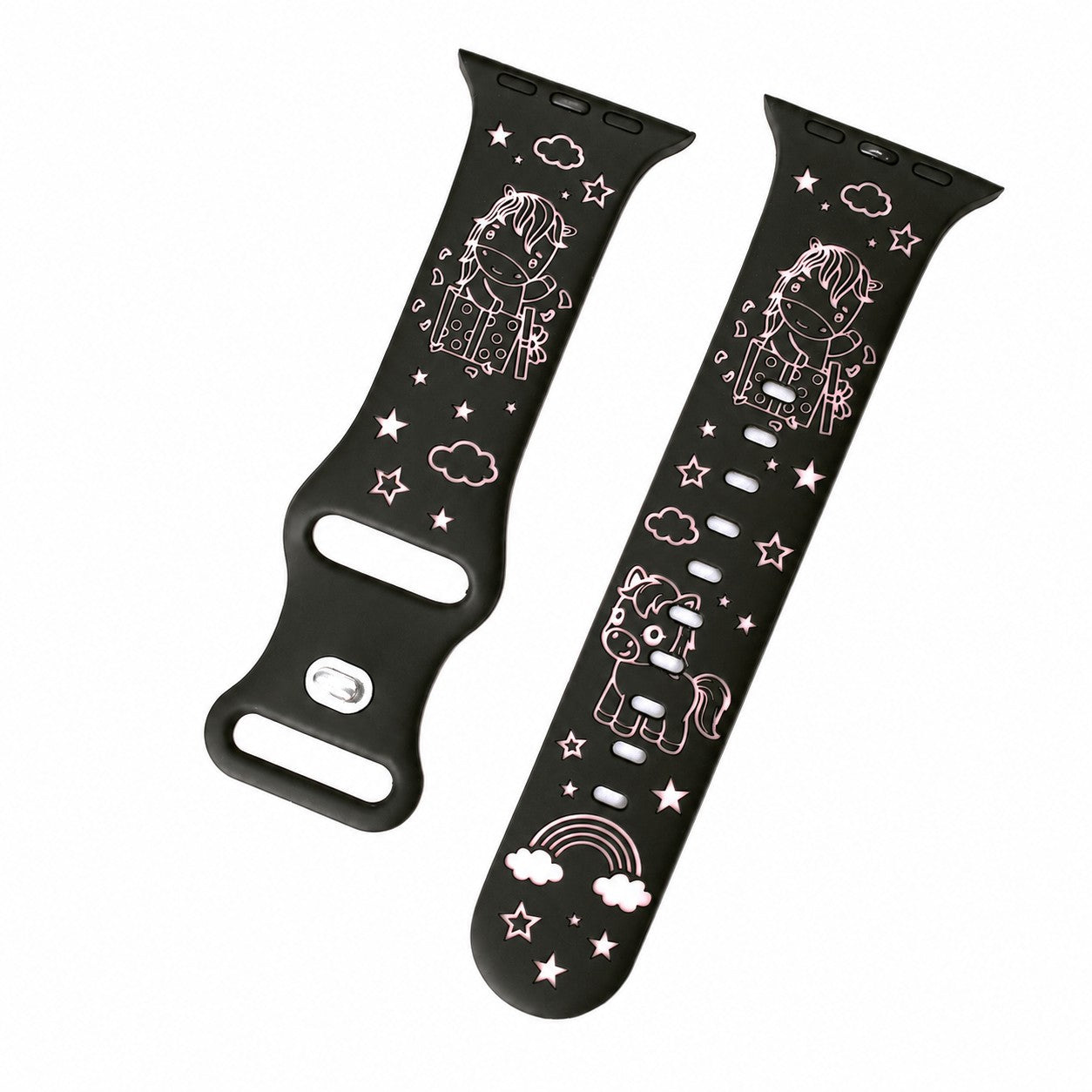 Cute Pony 3D Engraved Silicone Band for Apple Watch