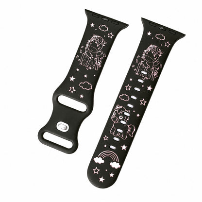 Cute Pony 3D Engraved Silicone Band for Apple Watch