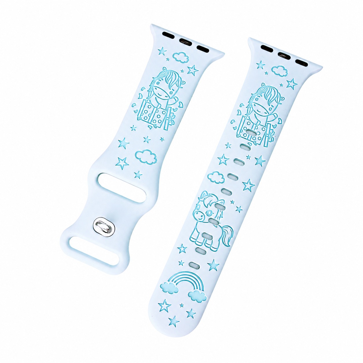 Cute Pony 3D Engraved Silicone Band for Apple Watch