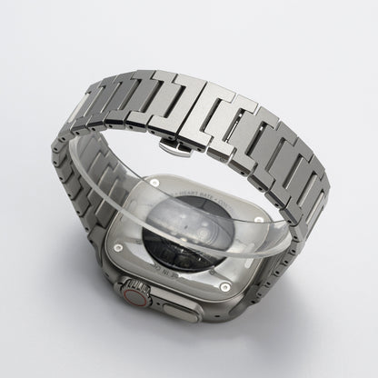 DLC-Enhanced Solid Titanium Link Bracelet for Apple Watch