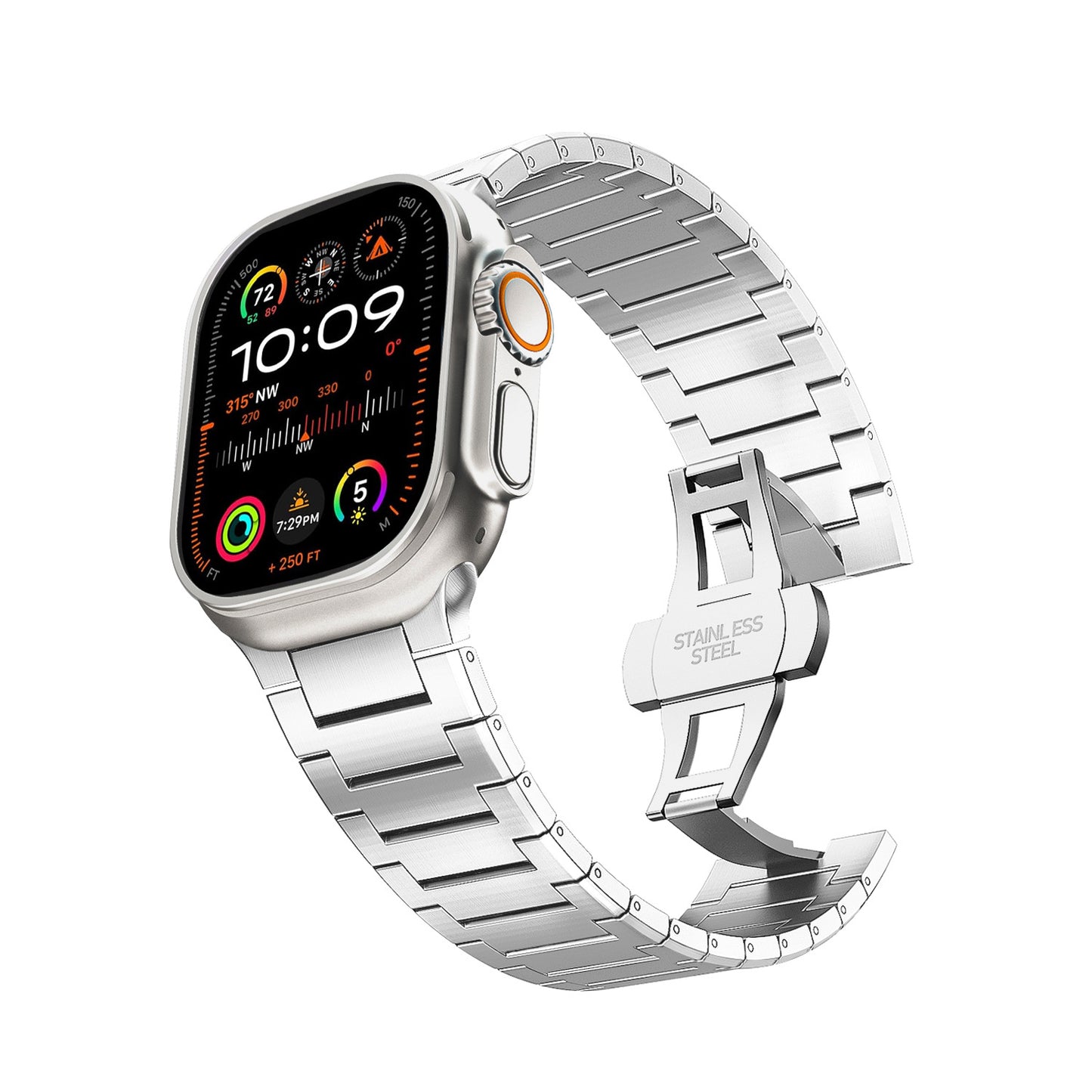 DLC-Enhanced Solid Titanium Link Bracelet for Apple Watch