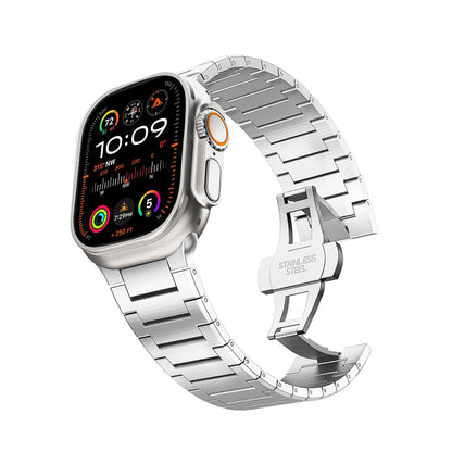 DLC-Enhanced Solid Titanium Link Bracelet for Apple Watch