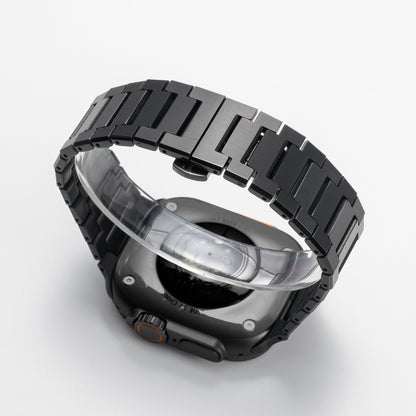 DLC-Enhanced Solid Titanium Link Bracelet for Apple Watch