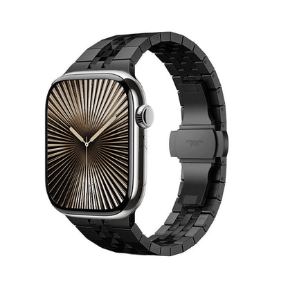 Diamond-Cut Stainless Steel Band for Apple Watch.