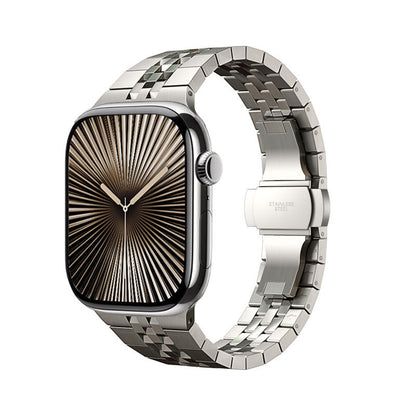 Diamond-Cut Stainless Steel Band for Apple Watch.