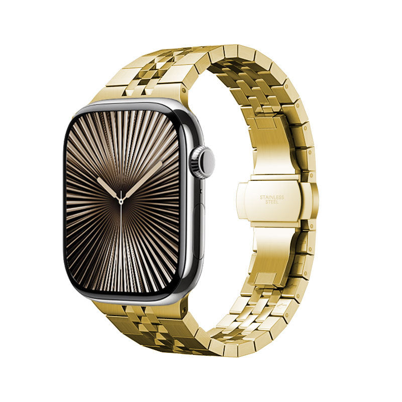 Diamond-Cut Stainless Steel Band for Apple Watch.