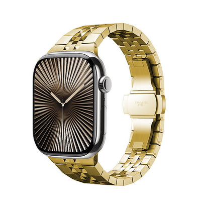 Diamond-Cut Stainless Steel Band for Apple Watch.