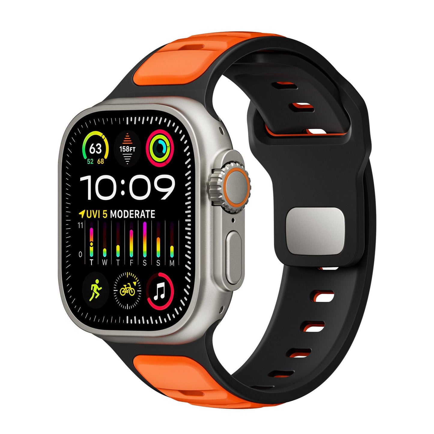 Dual-Color Silicone Band for Apple Watch – Waterproof Sport Outdoor Strap