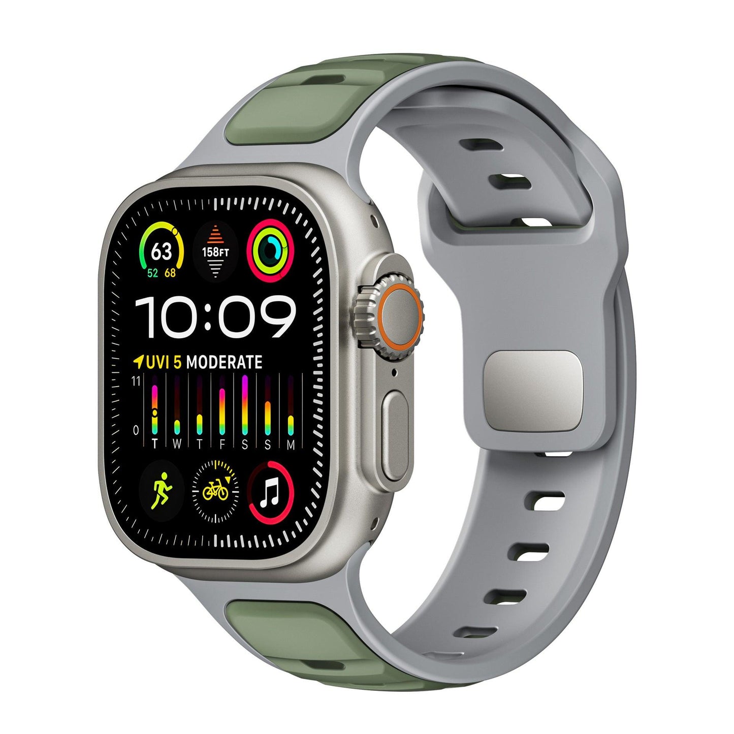 Dual-Color Silicone Band for Apple Watch – Waterproof Sport Outdoor Strap