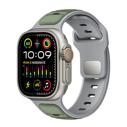 Dual-Color Silicone Band for Apple Watch – Waterproof Sport Outdoor Strap