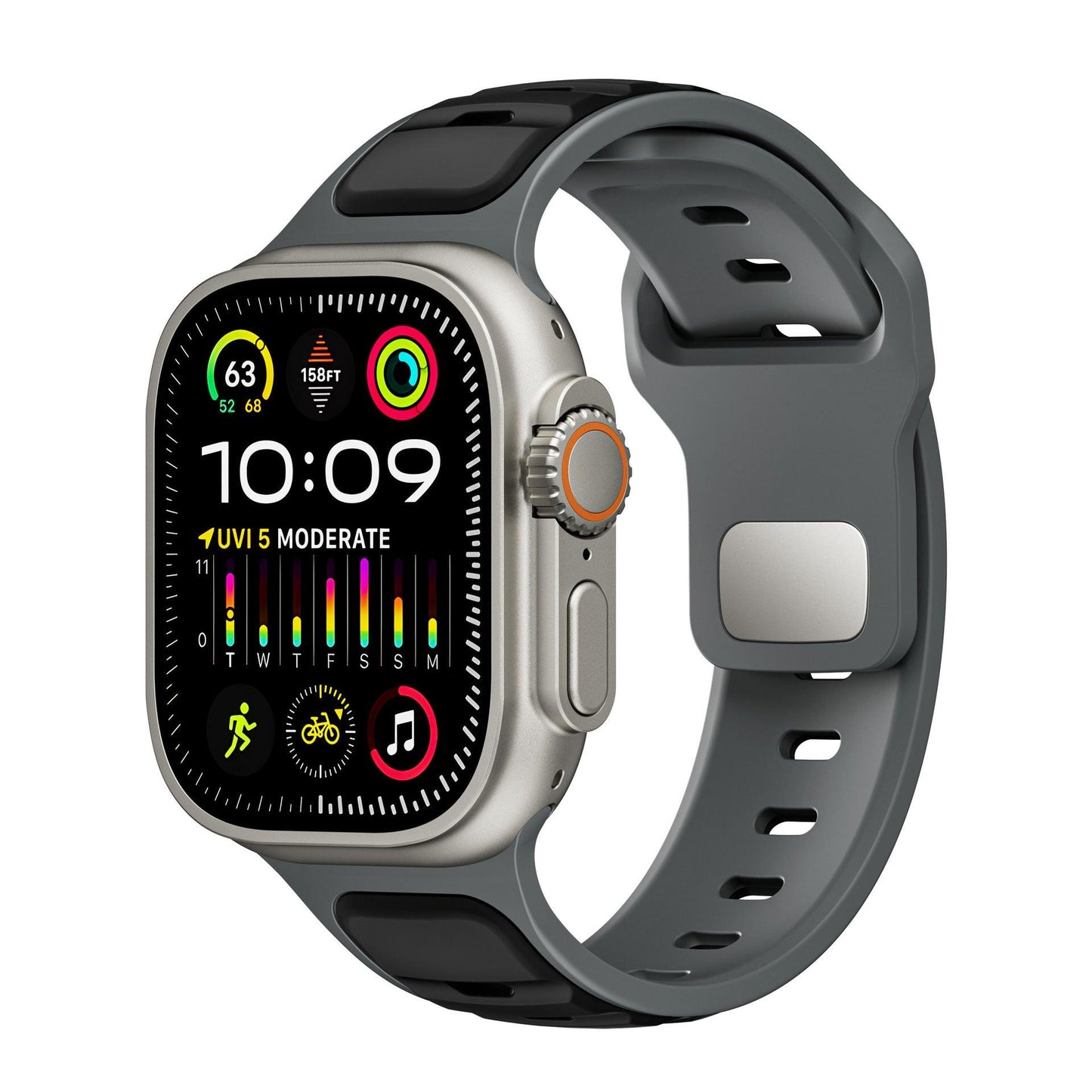 Dual-Color Silicone Band for Apple Watch – Waterproof Sport Outdoor Strap