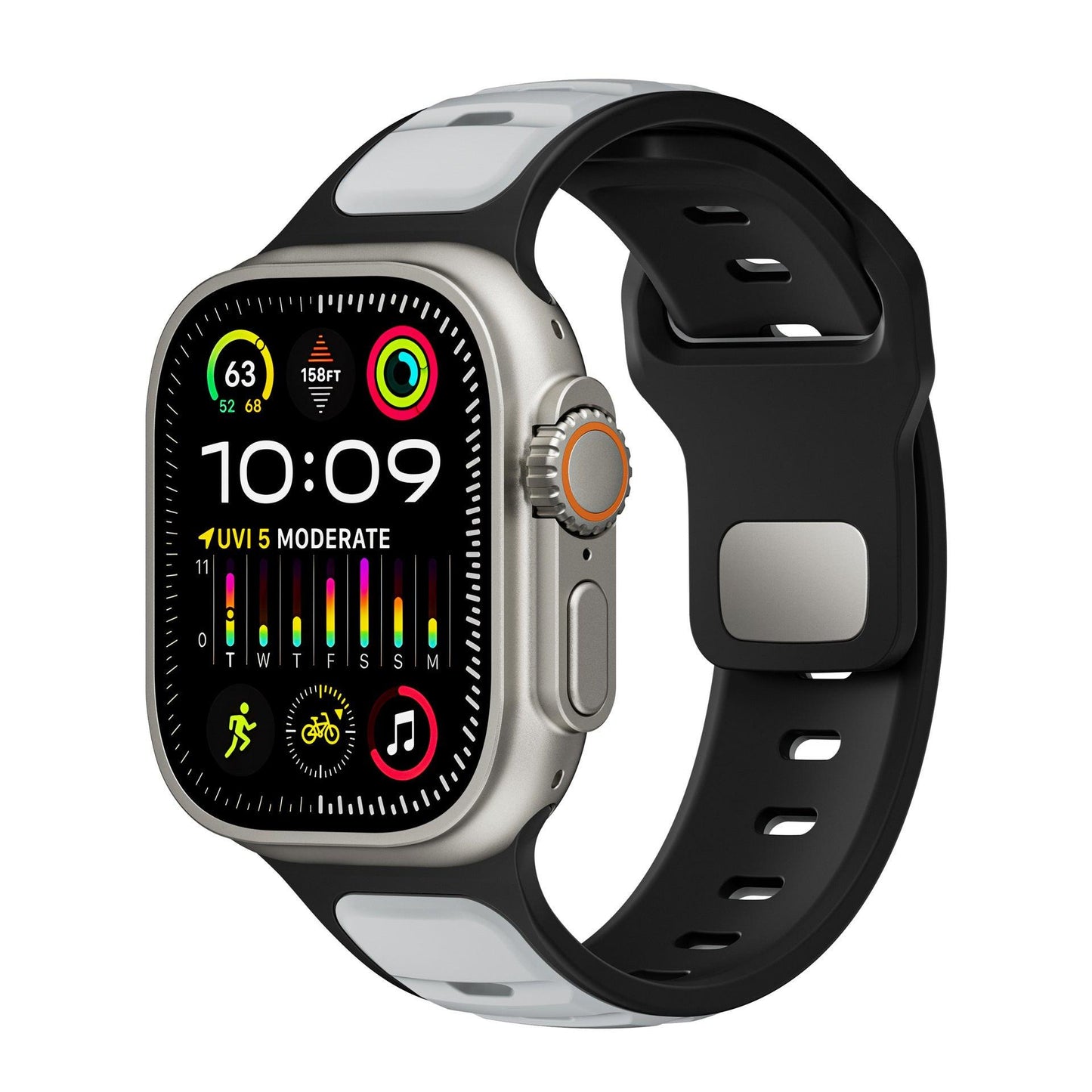 Dual-Color Silicone Band for Apple Watch – Waterproof Sport Outdoor Strap
