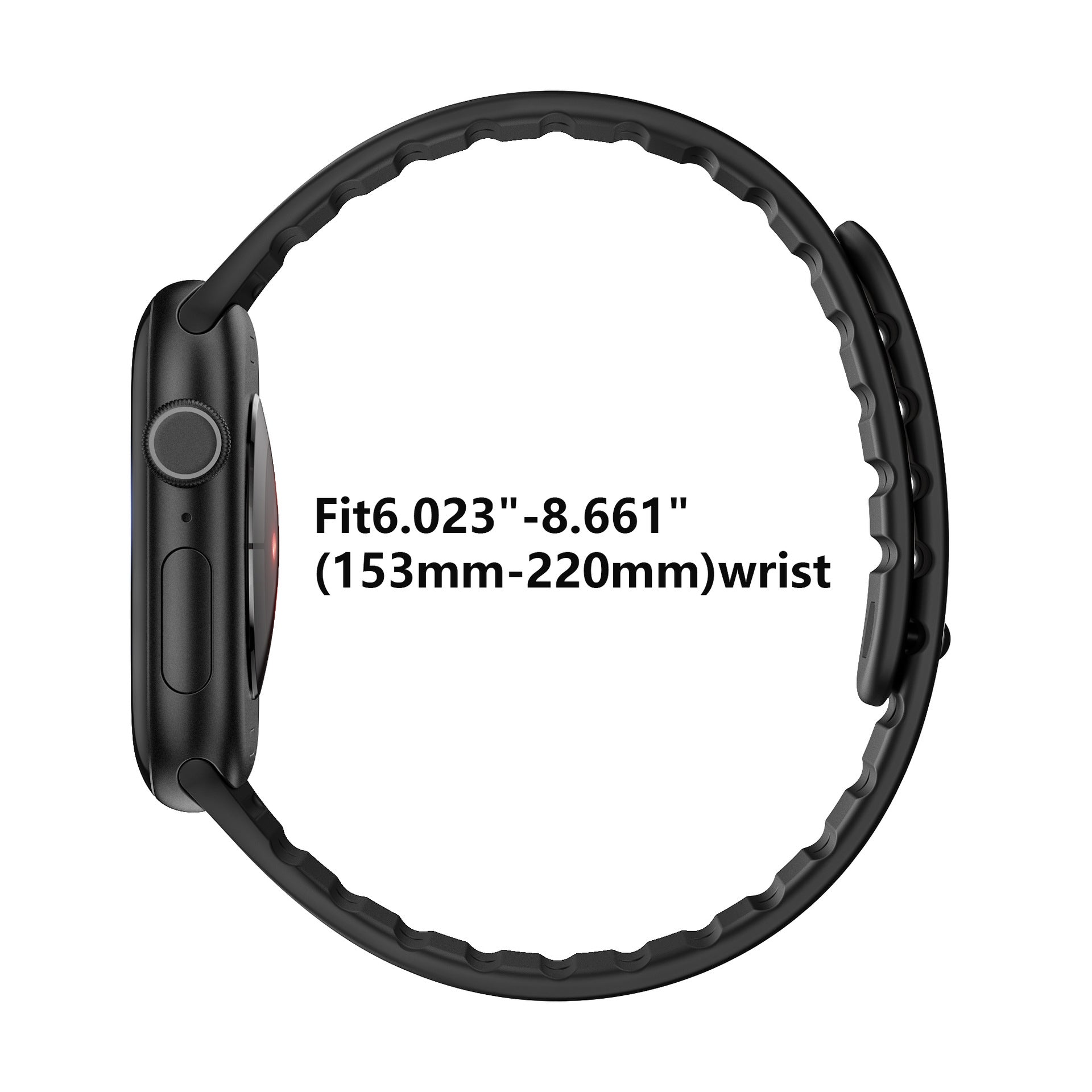 Dual-Tone Magnetic Silicone Band for Apple Watch with Glow Accent Option.