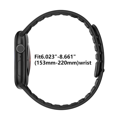 Dual-Tone Magnetic Silicone Band for Apple Watch with Glow Accent Option.