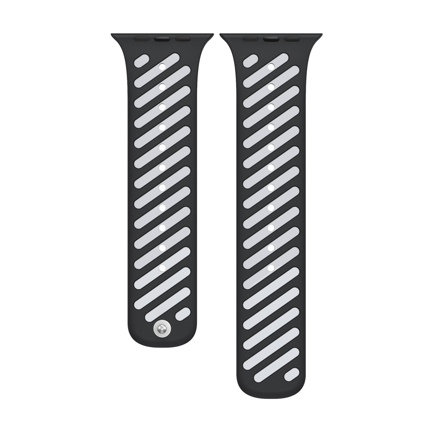 Dual-Tone Magnetic Silicone Band for Apple Watch with Glow Accent Option.