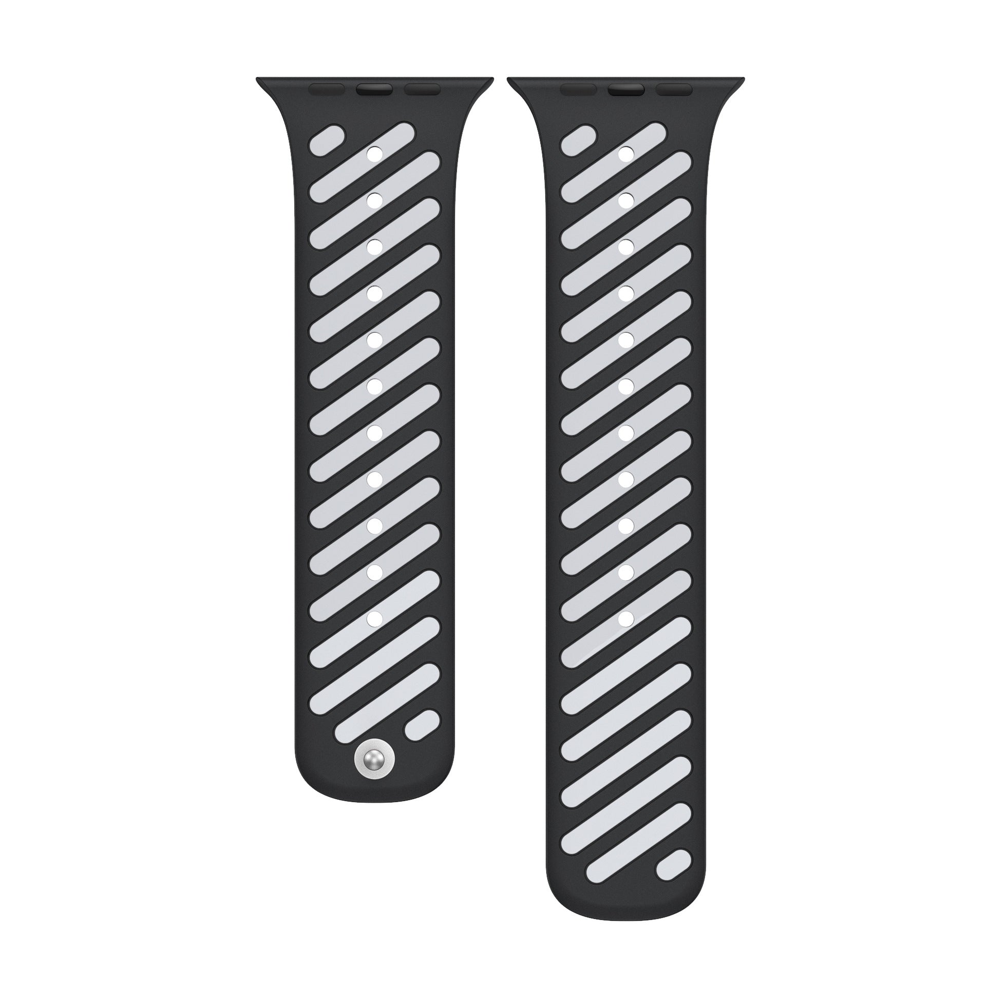 Dual-Tone Magnetic Silicone Band for Apple Watch with Glow Accent Option.