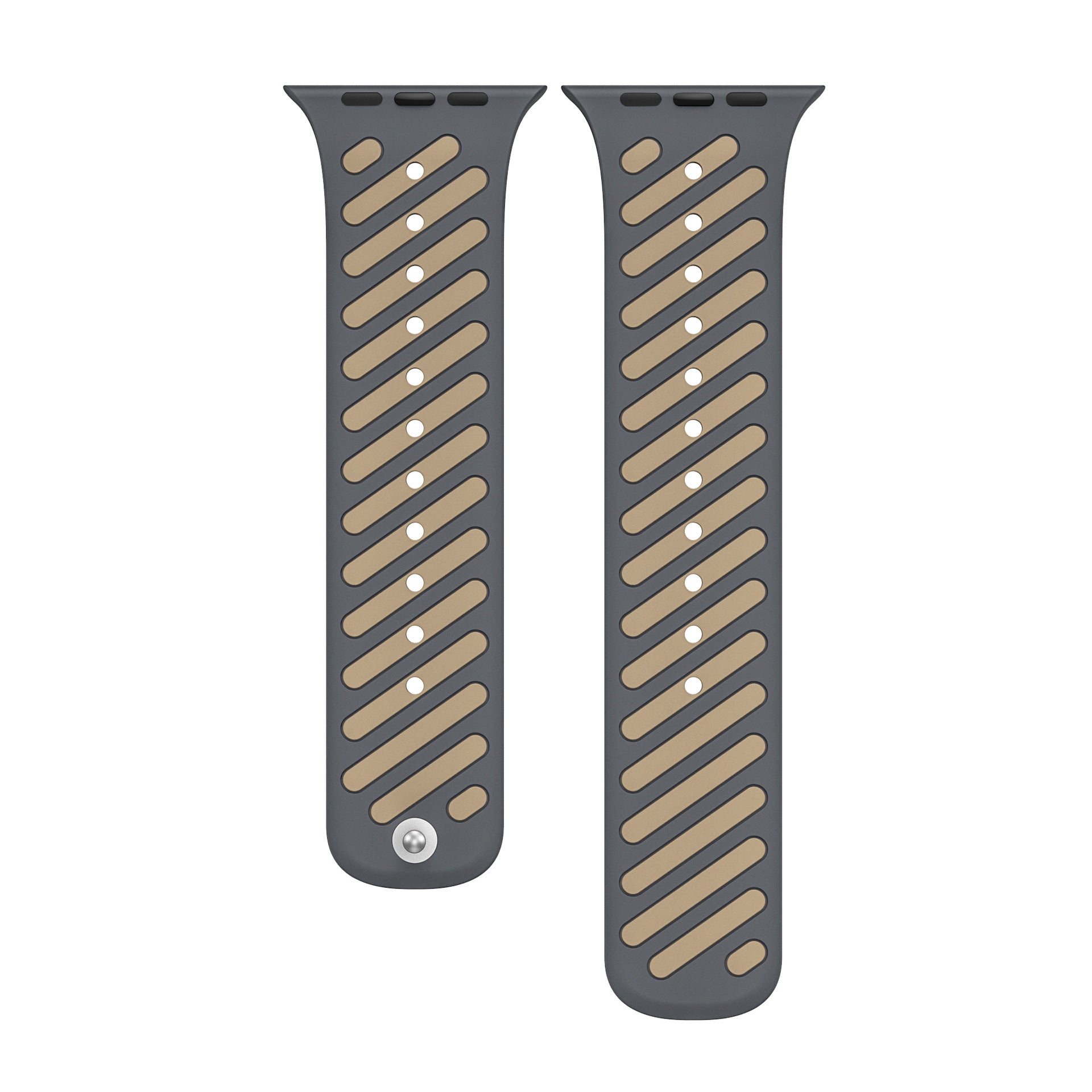 Dual-Tone Magnetic Silicone Band for Apple Watch with Glow Accent Option.