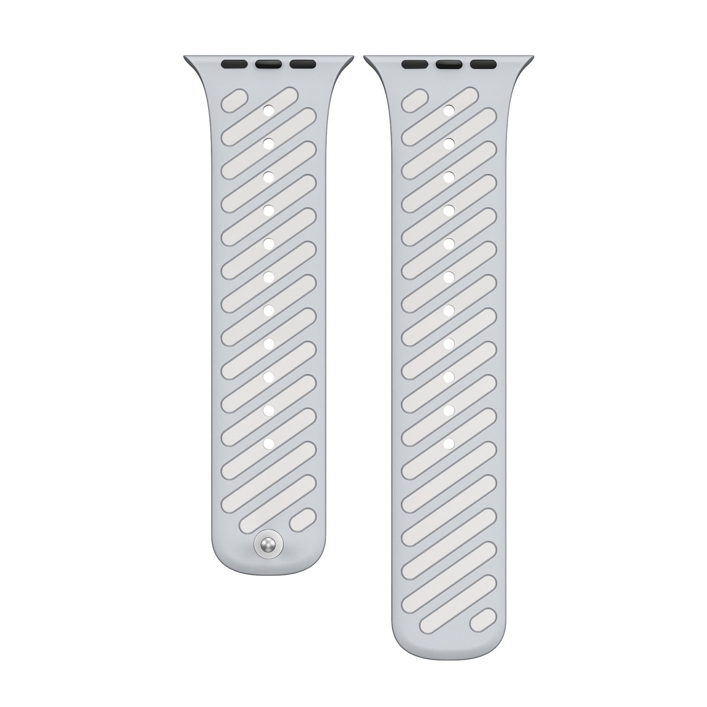 Dual-Tone Magnetic Silicone Band for Apple Watch with Glow Accent Option.