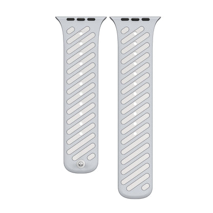 Dual-Tone Magnetic Silicone Band for Apple Watch with Glow Accent Option.