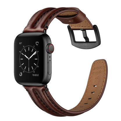 Dual Bone Leather Band for Apple Watch Vintage Business Strap.
