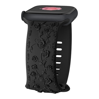 Embossed Rose Silicone Band for Apple Watch