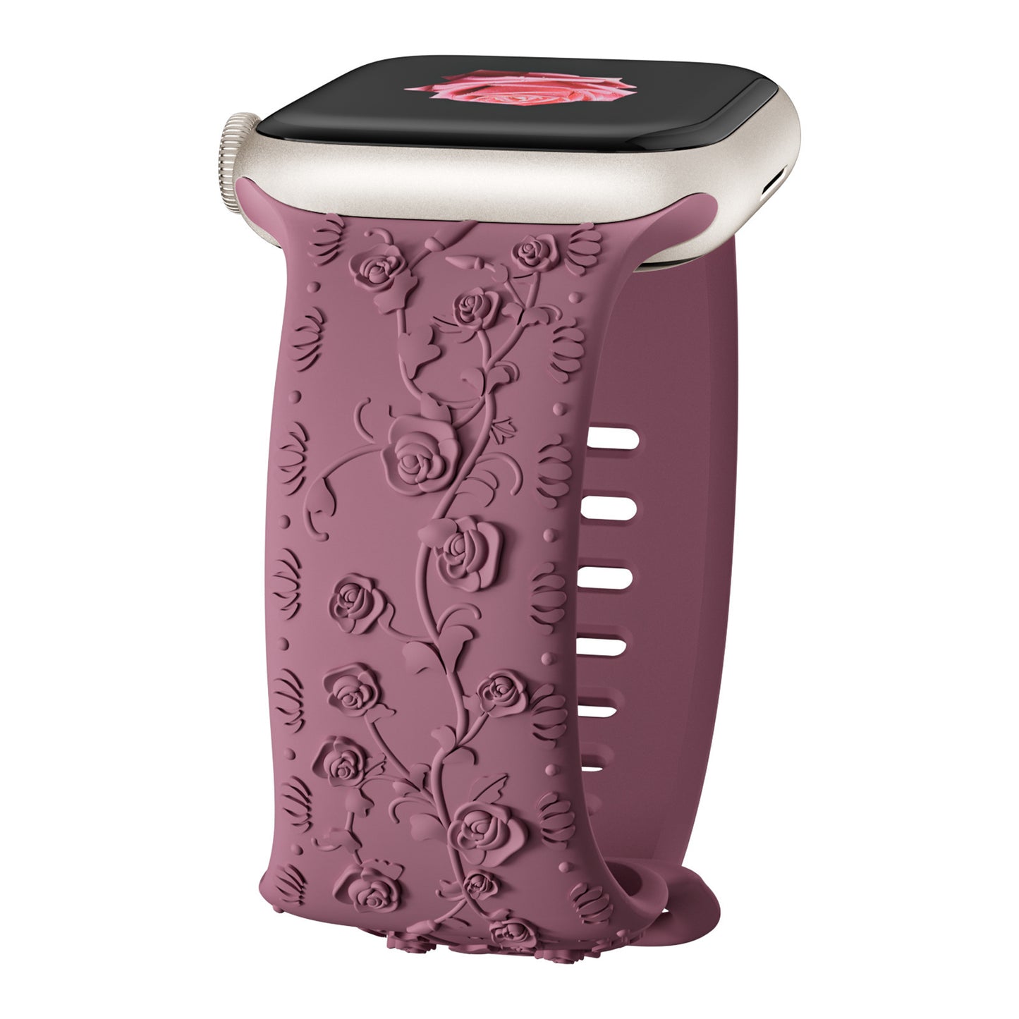 Embossed Rose Silicone Band for Apple Watch