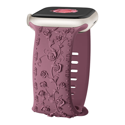 Embossed Rose Silicone Band for Apple Watch