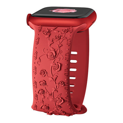 Embossed Rose Silicone Band for Apple Watch