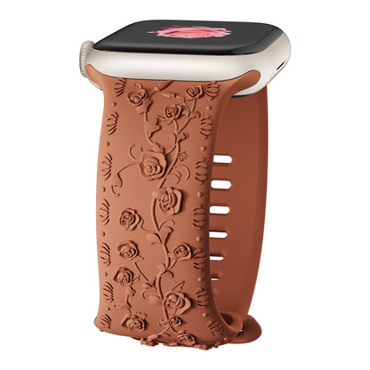 Embossed Rose Silicone Band for Apple Watch