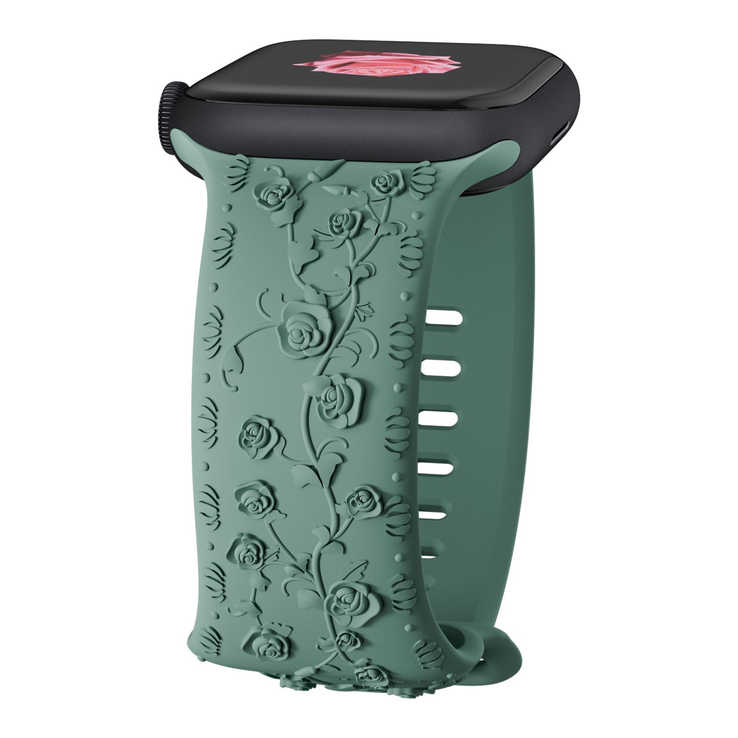 Embossed Rose Silicone Band for Apple Watch