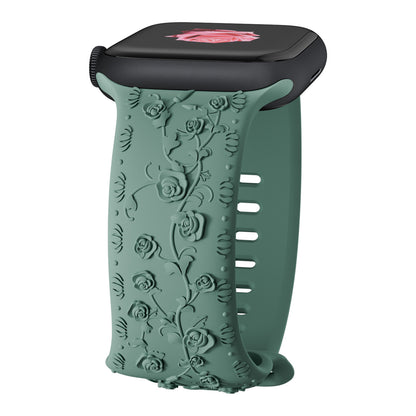 Embossed Rose Silicone Band for Apple Watch