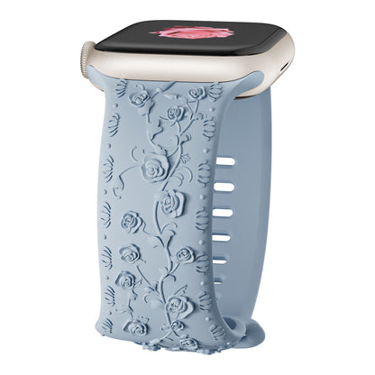 Embossed Rose Silicone Band for Apple Watch
