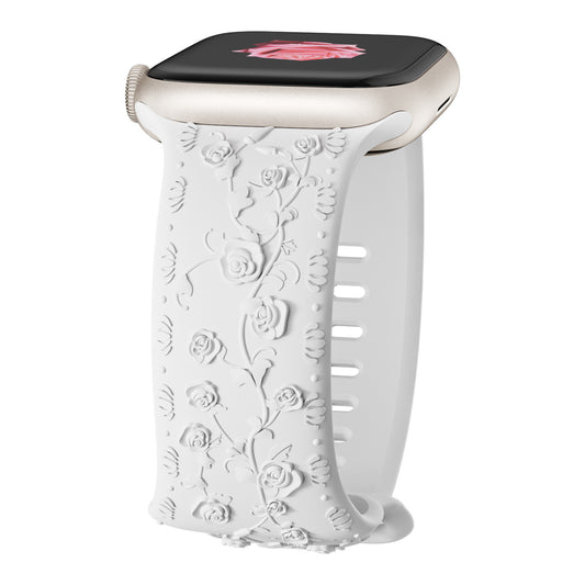 Embossed Rose Silicone Band for Apple Watch