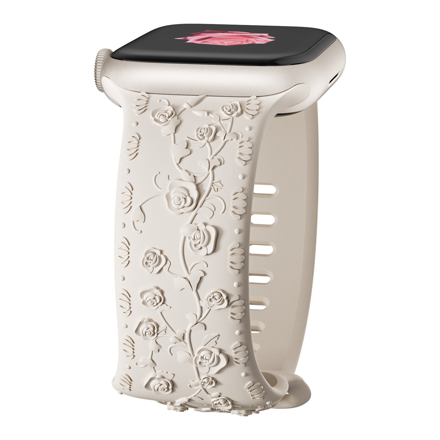 Embossed Rose Silicone Band for Apple Watch