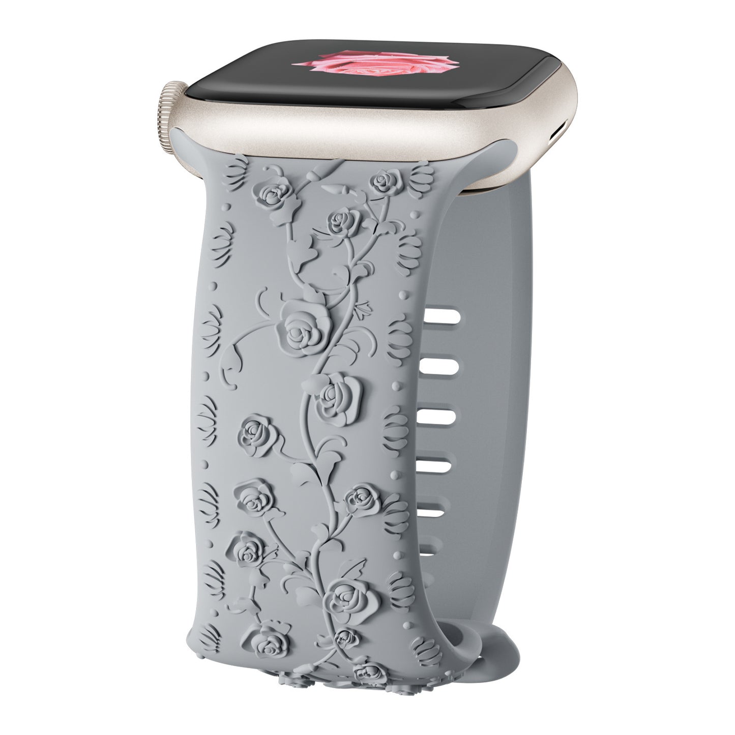 Embossed Rose Silicone Band for Apple Watch