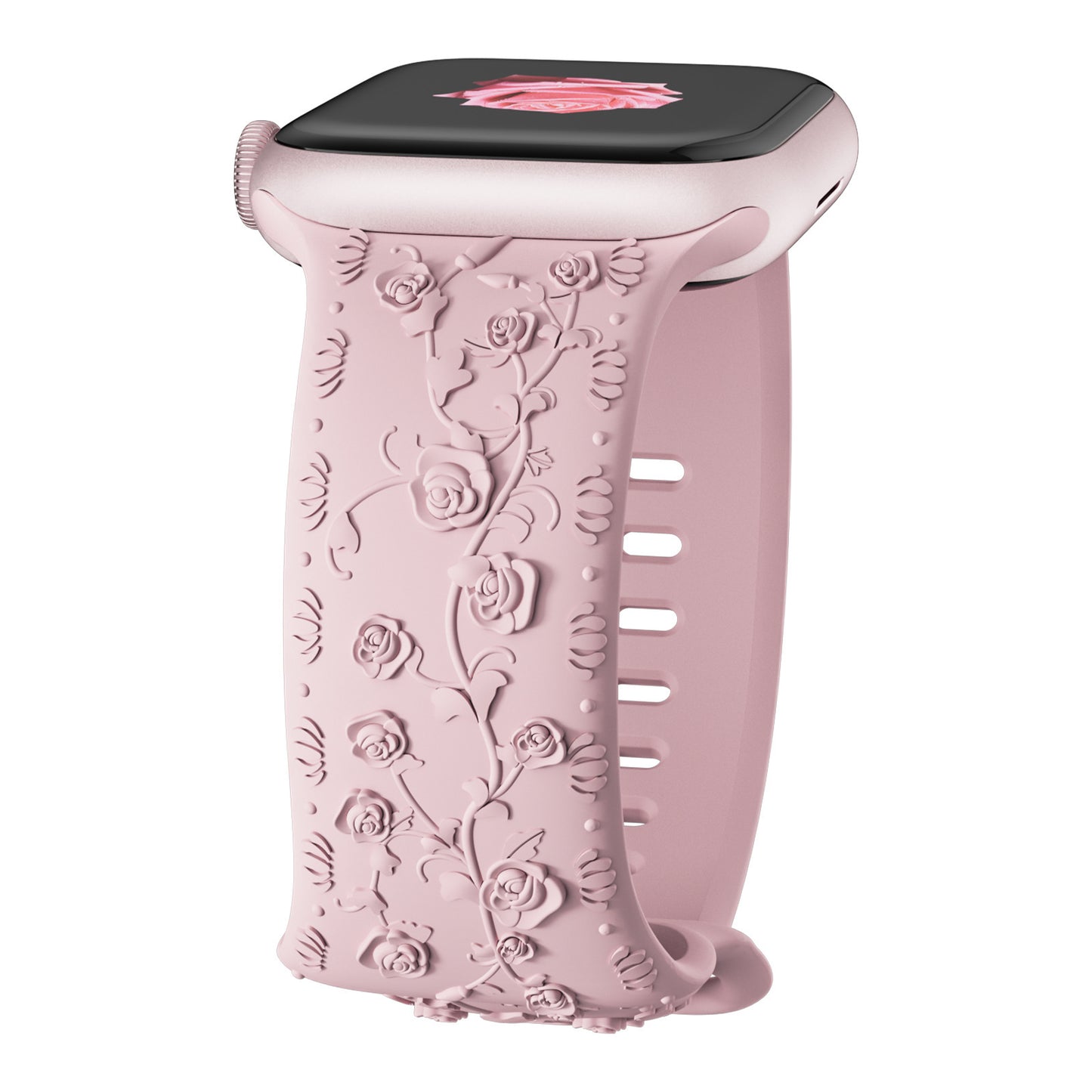 Embossed Rose Silicone Band for Apple Watch