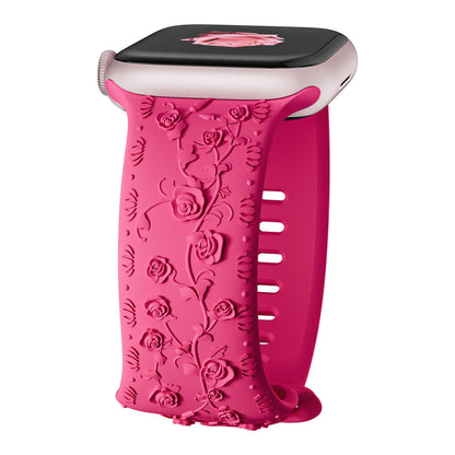 Embossed Rose Silicone Band for Apple Watch
