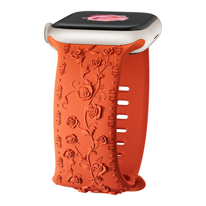 Embossed Rose Silicone Band for Apple Watch
