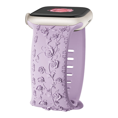 Embossed Rose Silicone Band for Apple Watch